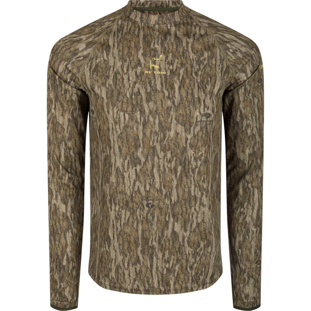 Drake Ol' Tom Mens Early Bird LS Performance Crew Mossy Oak Bottomland Medium