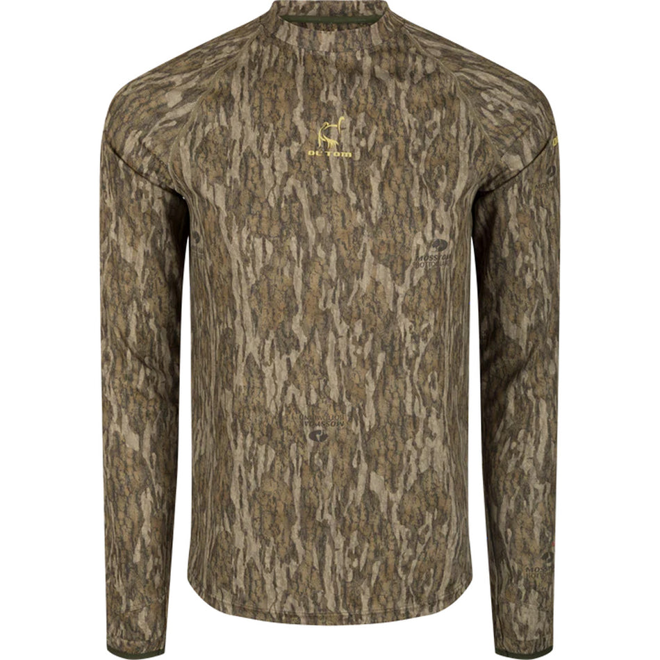 Drake Ol' Tom Mens Early Bird LS Performance Crew Mossy Oak Bottomland Medium