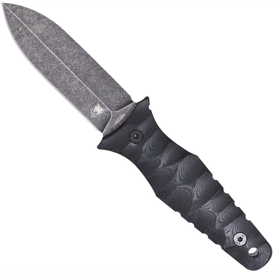 CobraTec Claymore Stonewash Black Single Blade Fixed Dagger