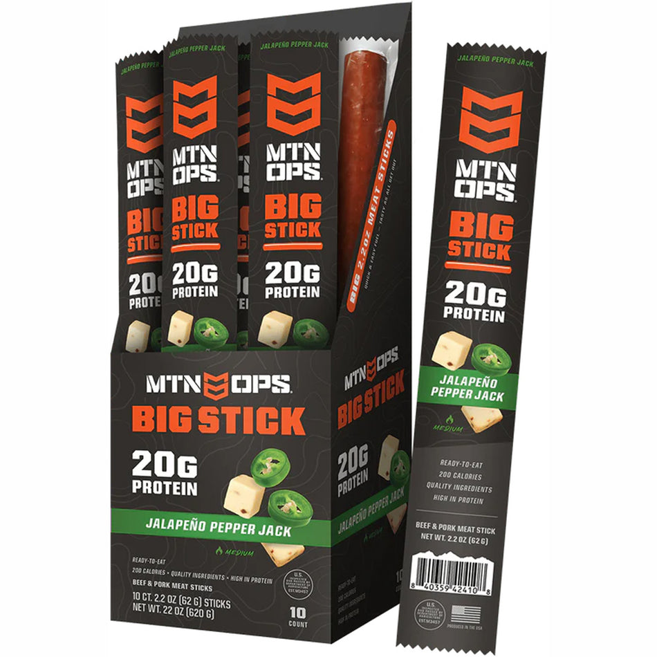 MTN Ops Jalapeno Pepper Jack Meat Sticks 10-Count Box