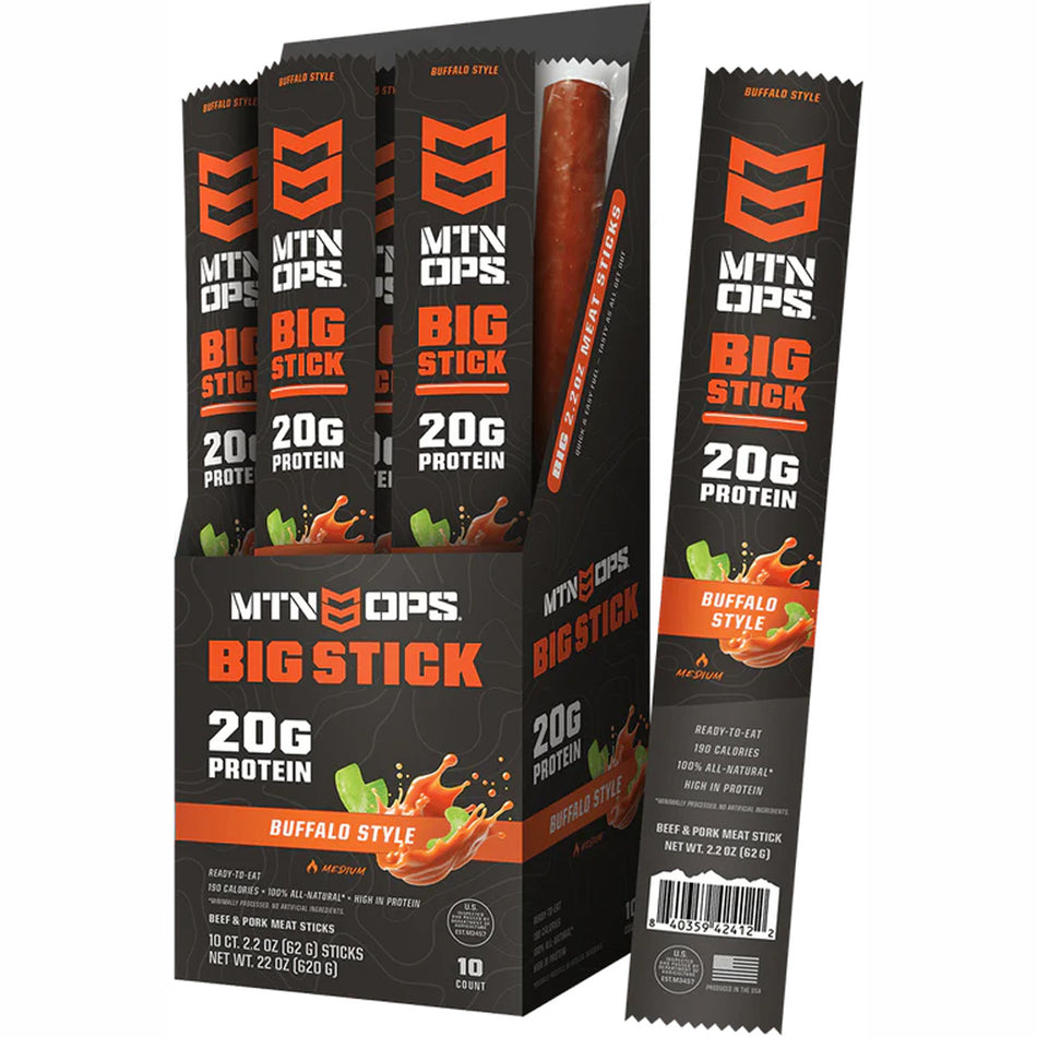 MTN Ops Buffalo Meat Sticks 10-Count Box
