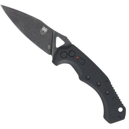 CobraTec Ryker Auto Deploy Folding Knife Black Stonewashed Blade with Pocket Clip