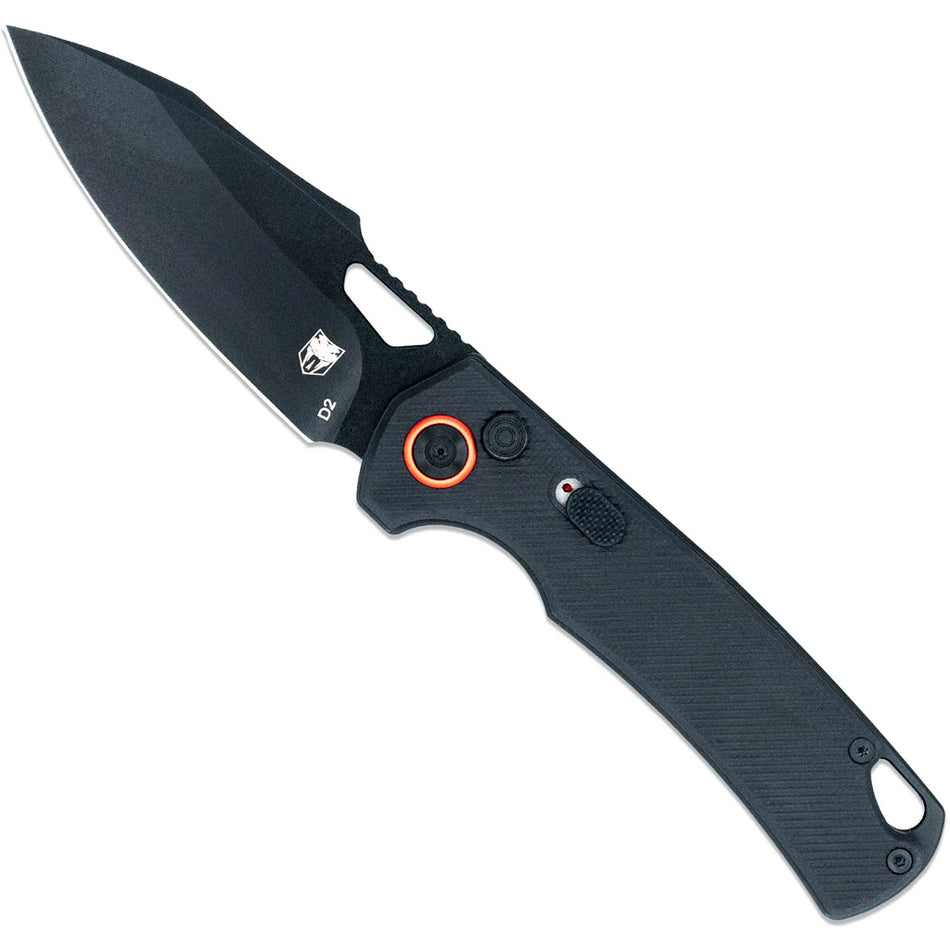CobraTec Wolverine Push Button Automatic Knife Black Blade G-10 Scale Handle