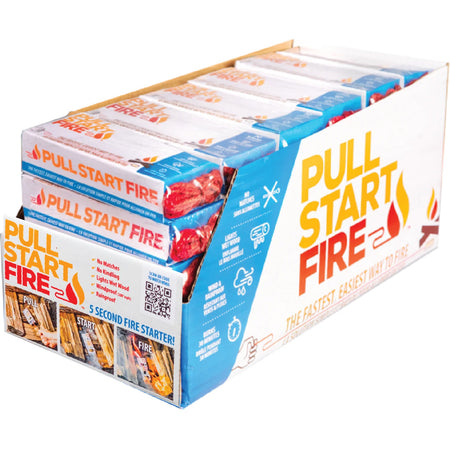 Pull Start Fire 30ct Shelf Display PDQ Weatherproof Firestarters
