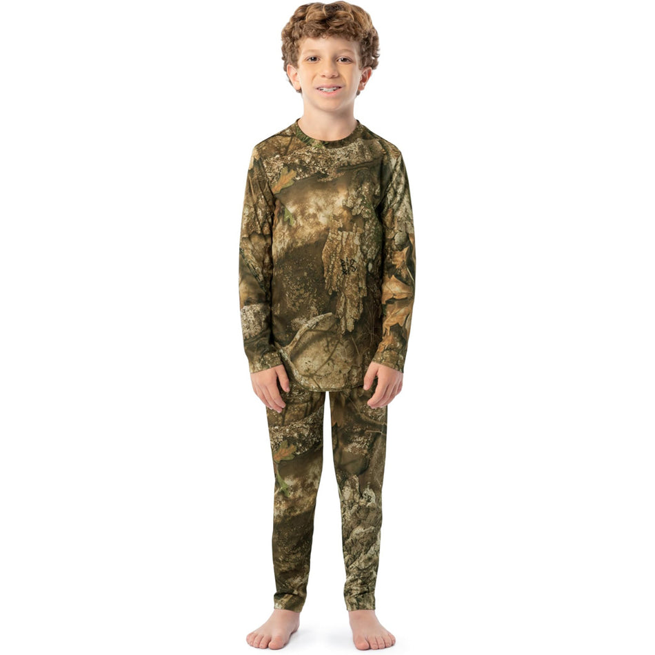 Indera Youth Camo Thermal Baselayer Set Realtree APX Small