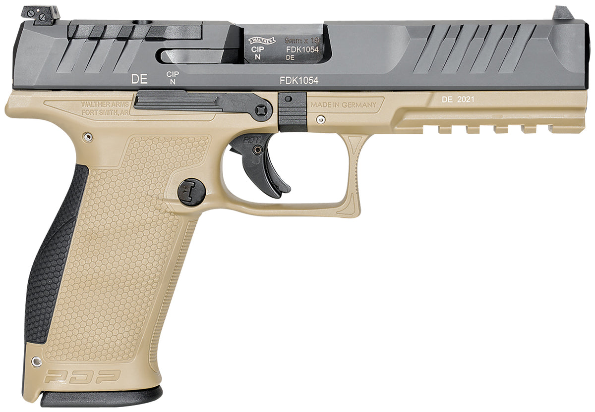 Walther Arms 2858410 PDP Optic Ready 9mm Luger 5" 18+1 Black Steel Slide Performance Duty Textured Polymer Grip (Full Size)