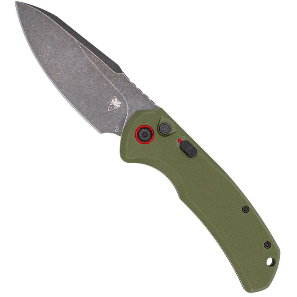 CobraTec Vanguard Auto Folding Knife Auto Folding Blade OD Green
