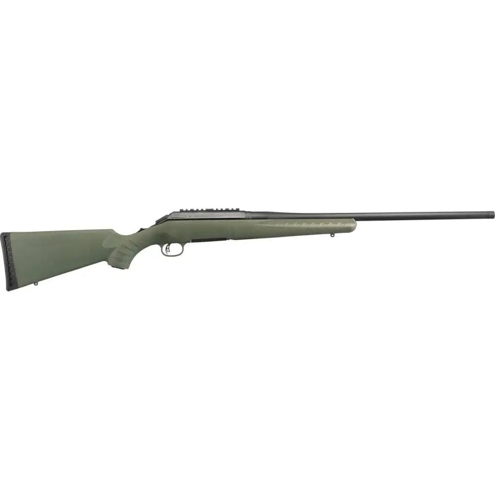 dRUGER AMERICAN PREDATOR LH 6.5CM 22" MT BLK THRDED BBL, MOSS GRN STOCK, 4RD DETACH