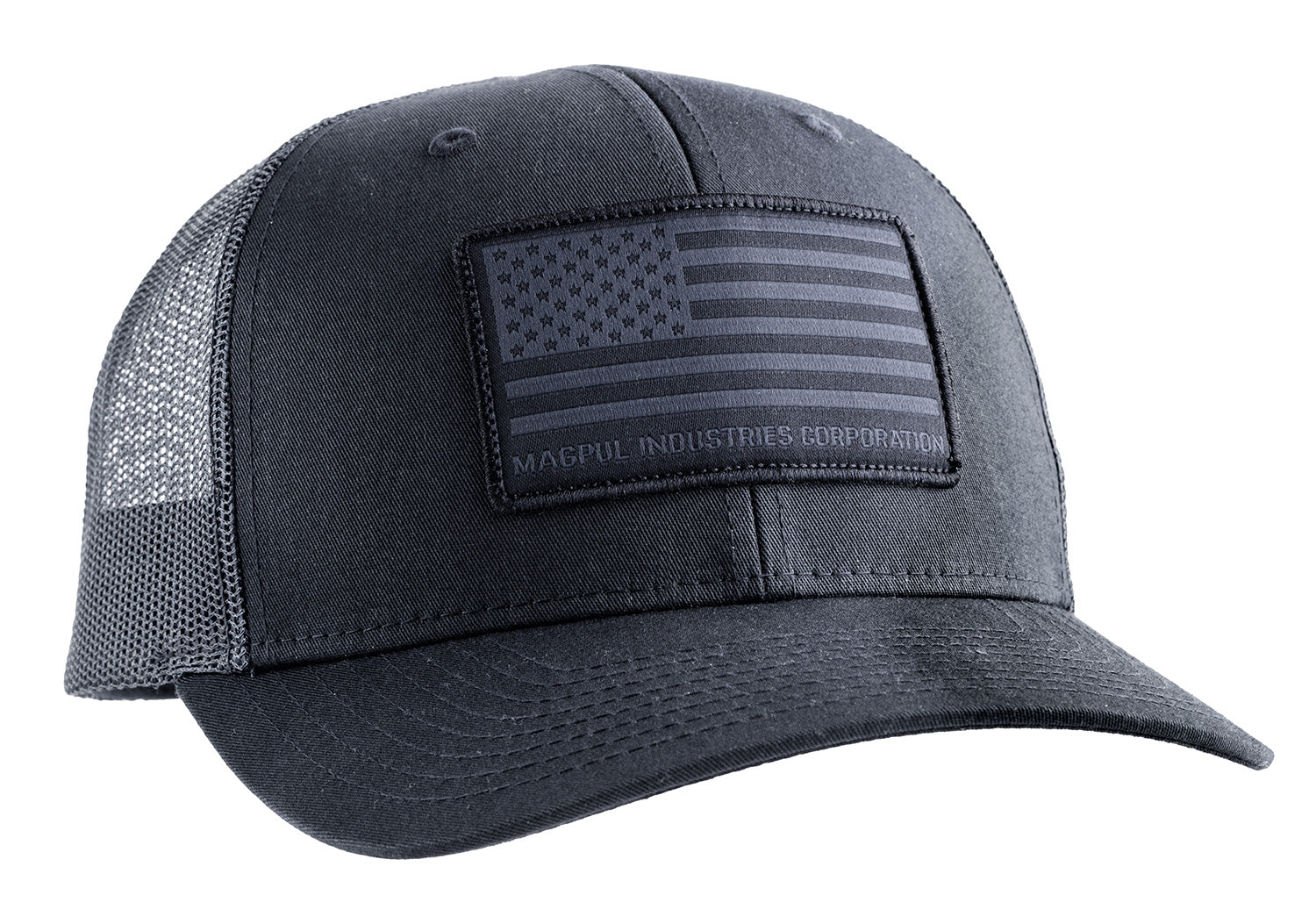 Magpul Woven Flag Patch Trucker Hat Black Adjustable Snapback One Size MAG1215-001