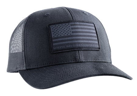 Magpul Woven Flag Patch Trucker Hat Black Adjustable Snapback One Size MAG1215-001