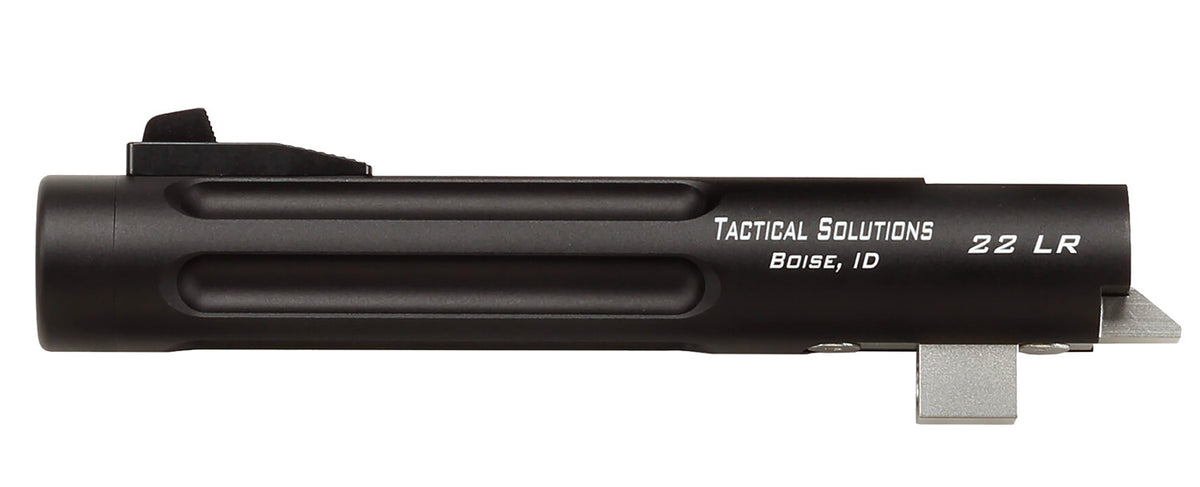Tactical Solutions 22 LR 5.5" Matte Black Fluted Threaded Aluminum Barrel with Fiber Optic Front Sight for Browning Buck Mark