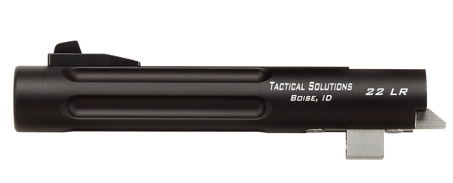 Tactical Solutions 22 LR 5.5" Matte Black Fluted Threaded Aluminum Barrel with Fiber Optic Front Sight for Browning Buck Mark