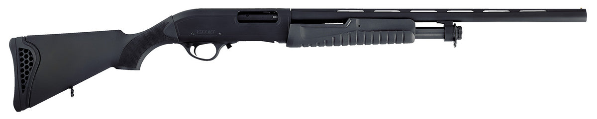Escort HEFH2022051Y Field Hunter Youth 20 Gauge Pump 3" 4+1 22" Black Vent Rib Barrel, Black Anodized Aluminum Grooved Receiver, Fixed Black Synthetic Stock, Right Hand
