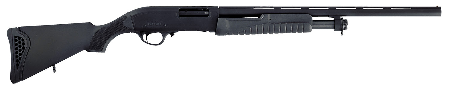 Escort HEFH2022051Y Field Hunter Youth 20 Gauge Pump 3" 4+1 22" Black Vent Rib Barrel, Black Anodized Aluminum Grooved Receiver, Fixed Black Synthetic Stock, Right Hand