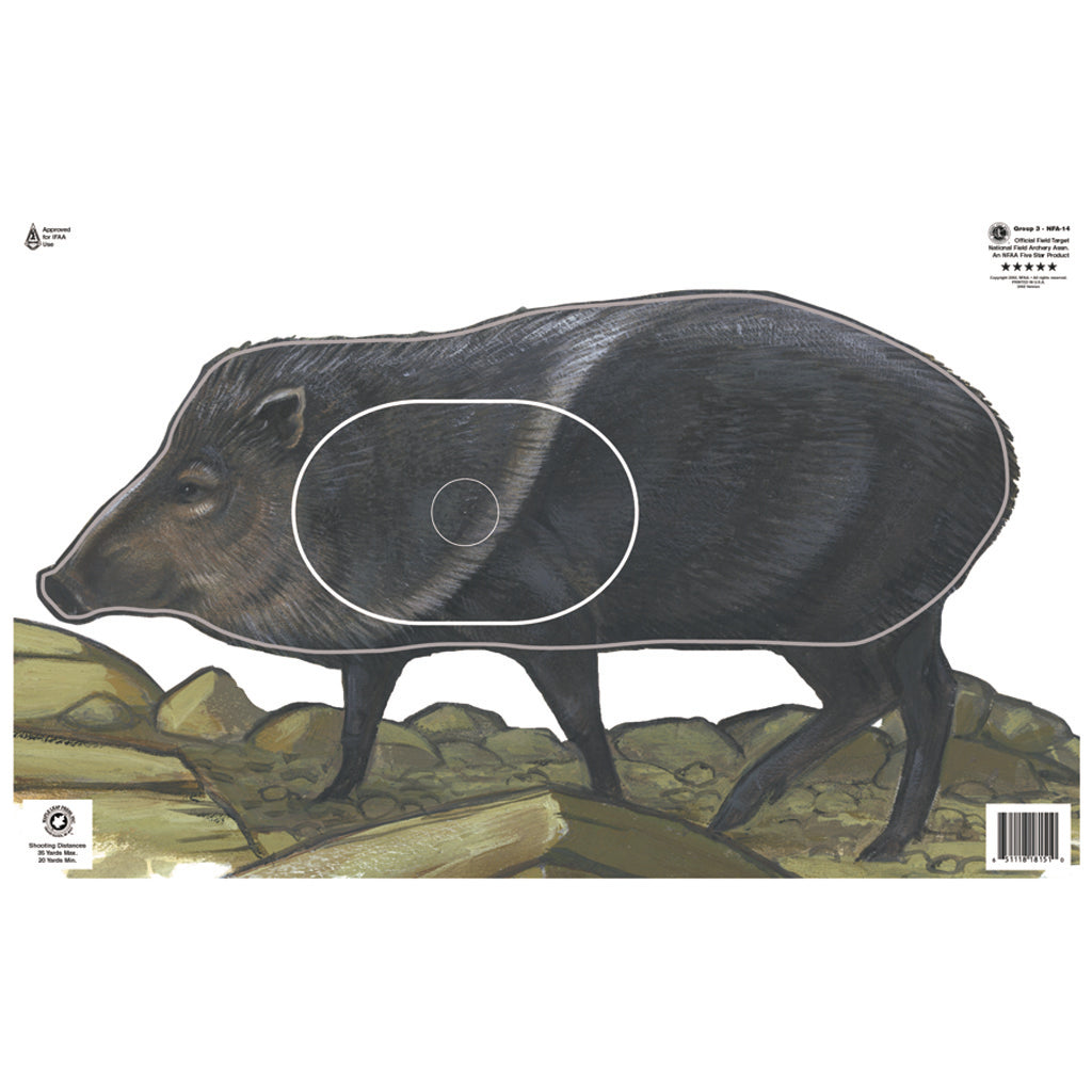Maple Leaf NFAA Group 3 Animal Target Face Javelina 14.5"x22.5"