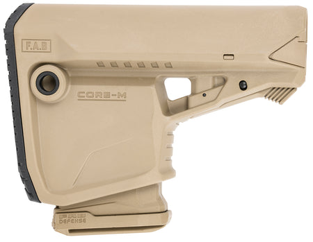 FAB Defense GL-Core M AR-Platform Survival Stock Tan - Integrated Mag Carrier, Mil-Spec/Commercial Tubes (Tube Not Included)