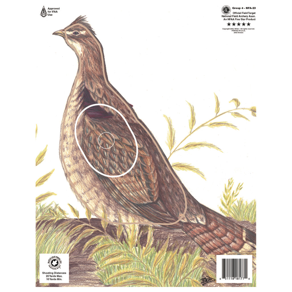 Maple Leaf NFAA Group 4 Grouse Animal Round Face Target