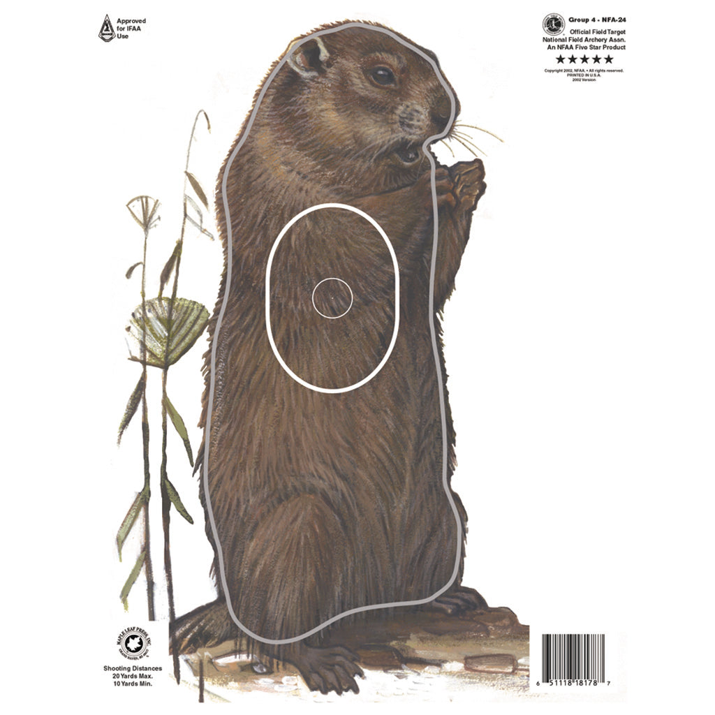 Maple Leaf NFAA Group 4 Woodchuck Animal Round Face Target