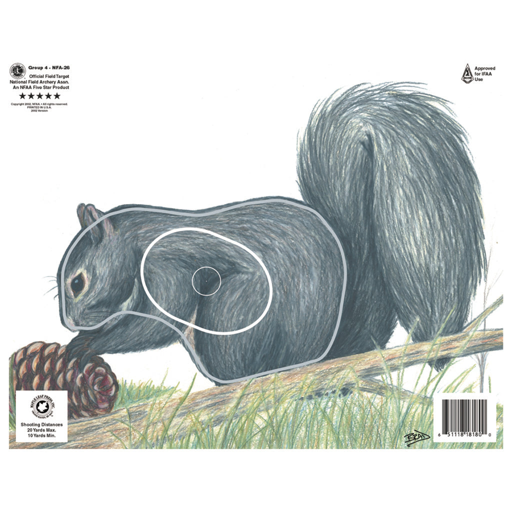 Maple Leaf NFAA Group 4 Squirrel Animal Round Face Target