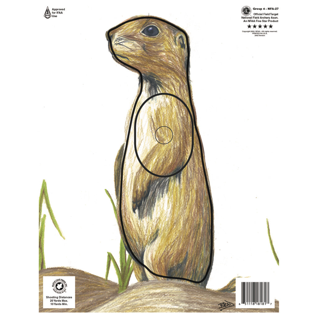 Maple Leaf NFAA Group 4 Prairie Dog Animal Round Face Target