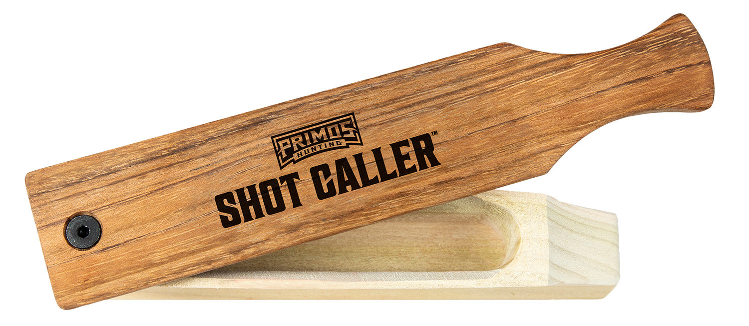 Primos Shot Caller Double-Sided Turkey Box Call - Natural Finish