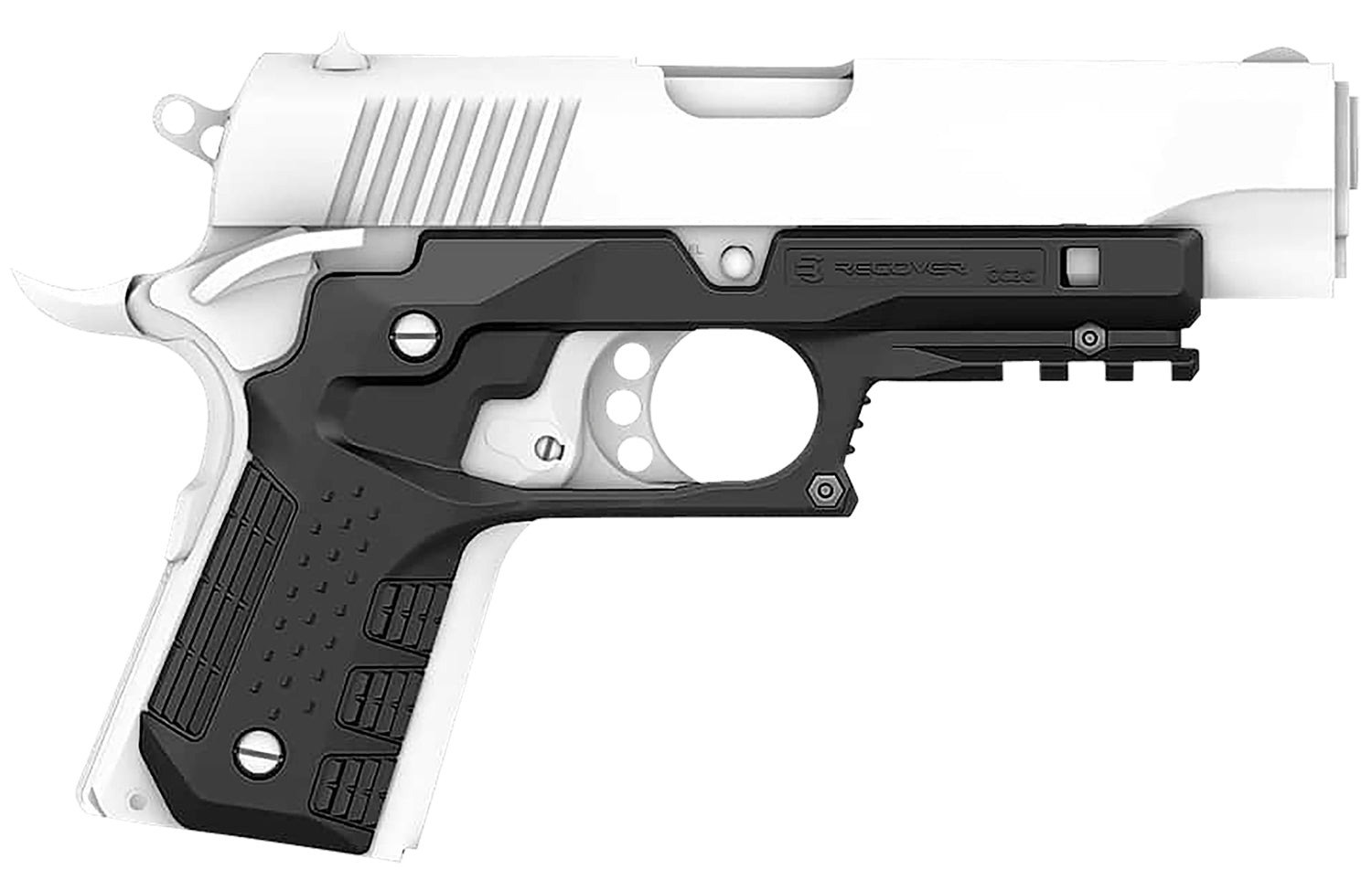 Recover Tactical CC3C-01 Compact 1911 Picatinny Grip Rail System in Black Polymer