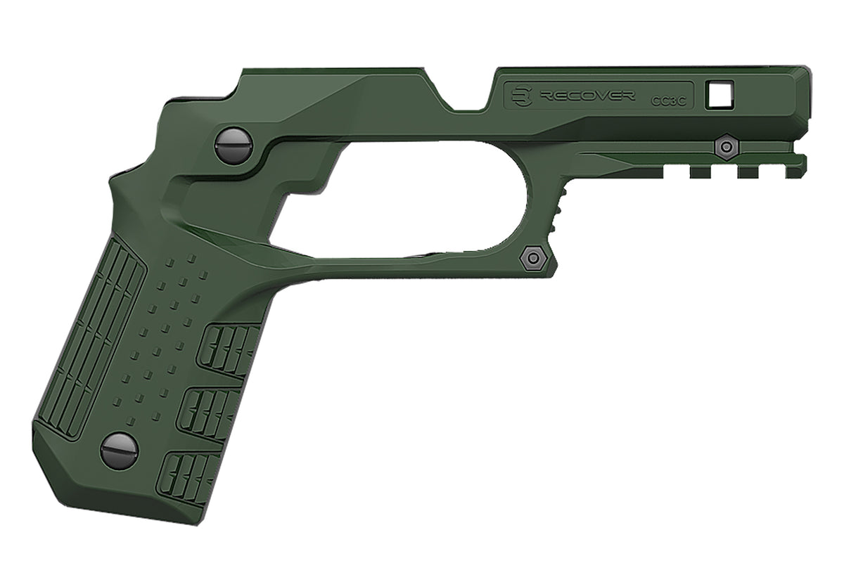 Recover Tactical CC3C-03 Picatinny Rail Grip System Green Polymer Compact 1911