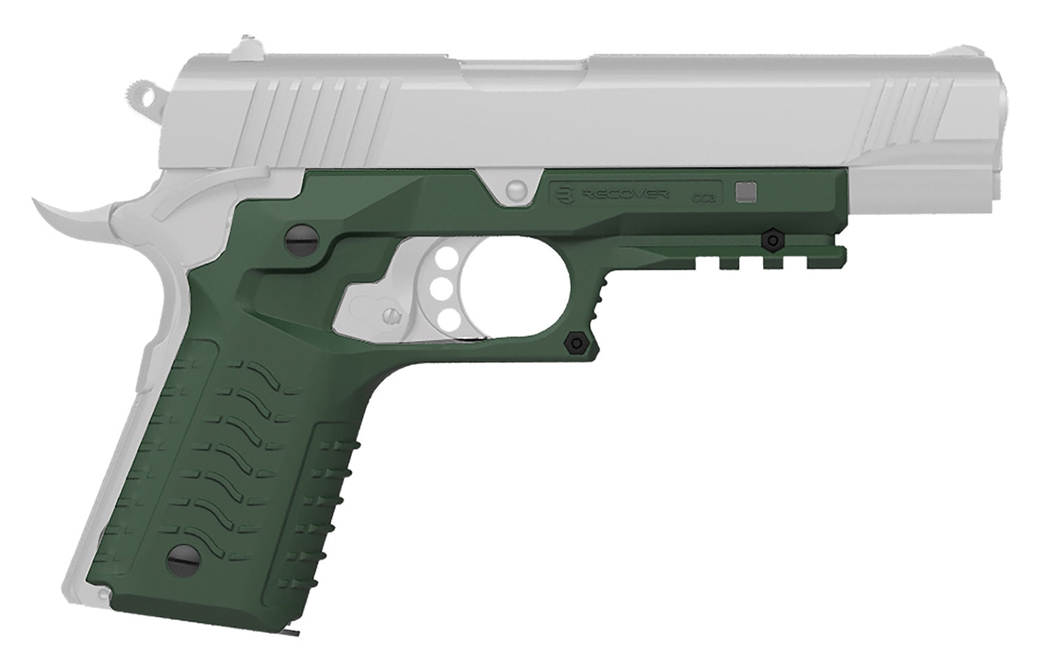 Recover Tactical CC3H03 Picatinny Rail Grip System OD Green Polymer Standard 1911