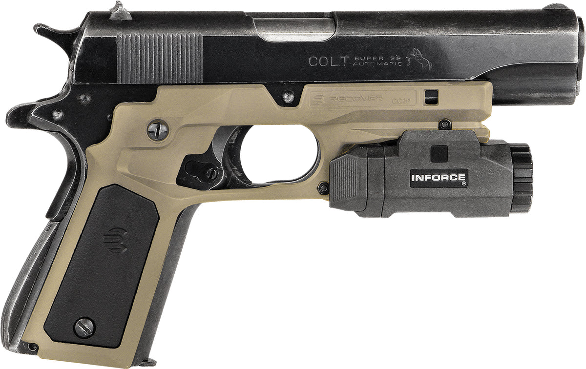 Recover Tactical 1911 Glass-Reinforced Polymer Grip Frame Tan Interchangeable Black/Tan Panels CC3P0201