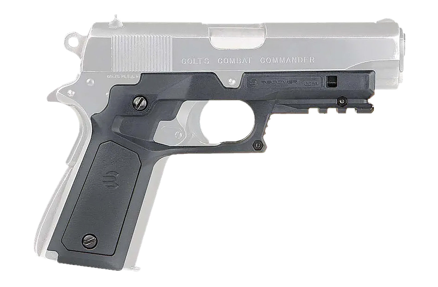 Recover Tactical 1911 Glass-Reinforced Polymer Grip Frame Gray Interchangeable Light/Dark Gray Panels CC3P0504