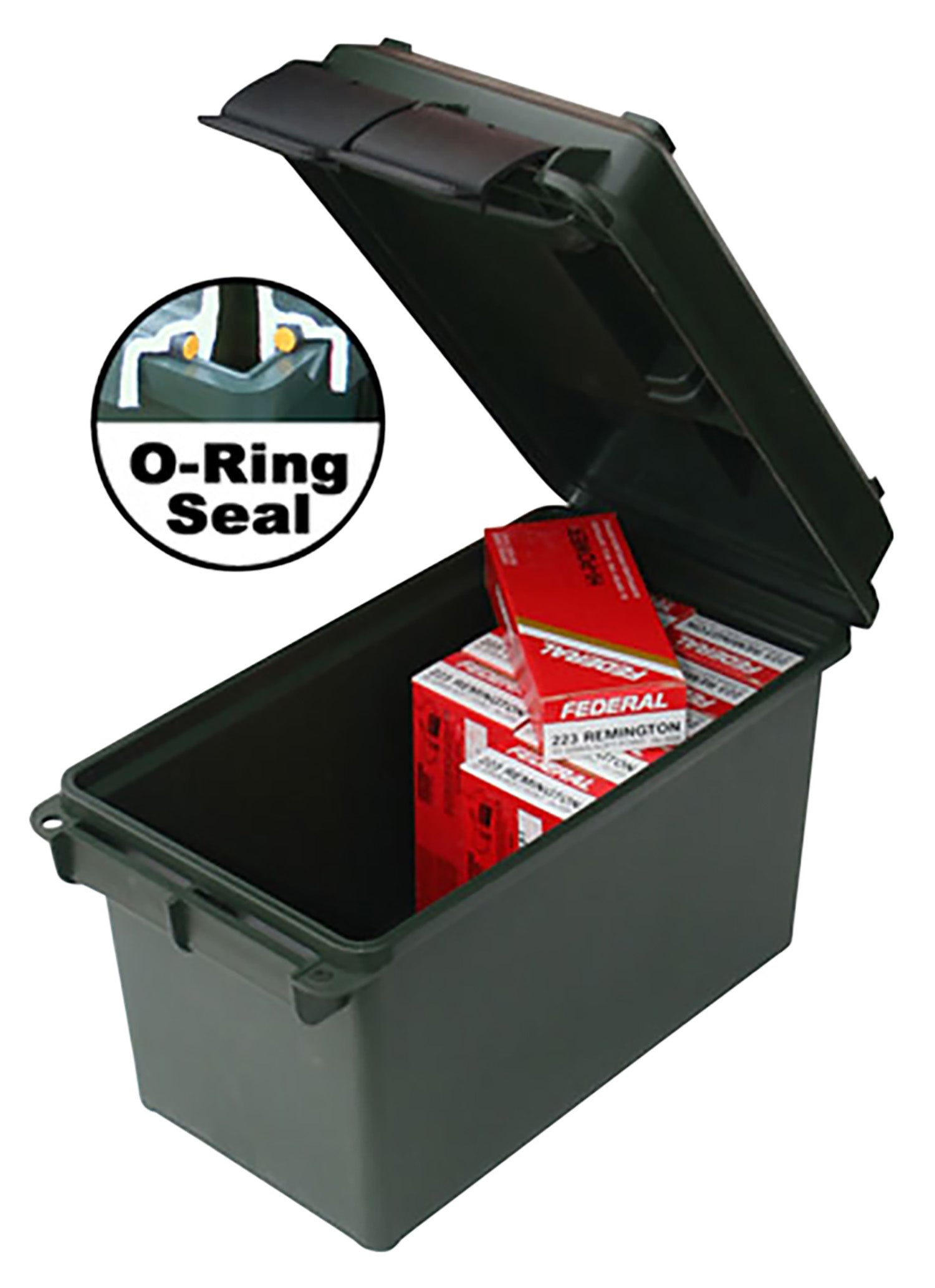 MTM Case-Gard 50Cal Rifle Ammo Can AC50C40 Black Polypropylene Stackable Heavy-Duty Latch