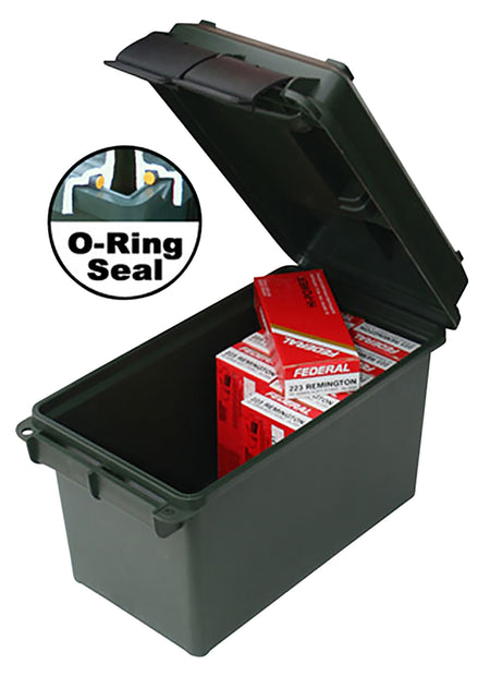 MTM Case-Gard 50Cal Rifle Ammo Can AC50C40 Black Polypropylene Stackable Heavy-Duty Latch