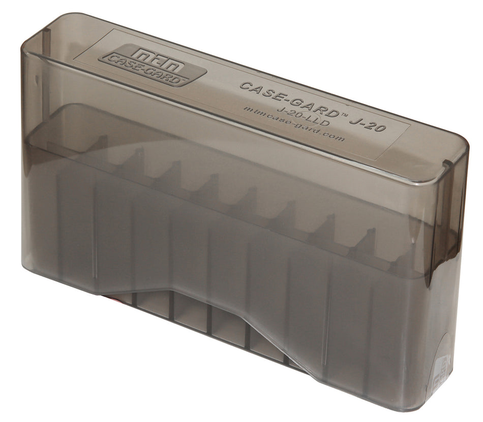 MTM Case-Gard Slip-Top Rifle Ammo Box J20LLD41 338 Win Mag/7mm 20 Round Clear Smoke