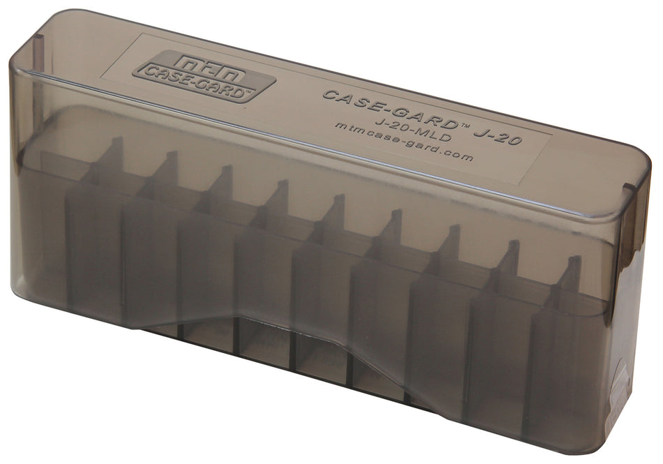 MTM Case-Gard Slip-Top Rifle Ammo Box J20MLD41 30-30 Win/45-70 Gov 20 Round Clear Smoke