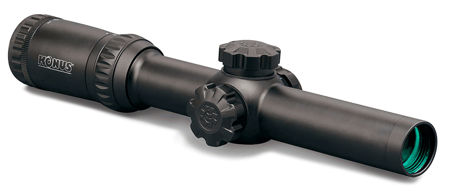 Konus 7184 KonusPro M-30 1-4x24mm 30mm Tube Dual Blue/Red Illuminated Circle Dot Engraved Reticle Black