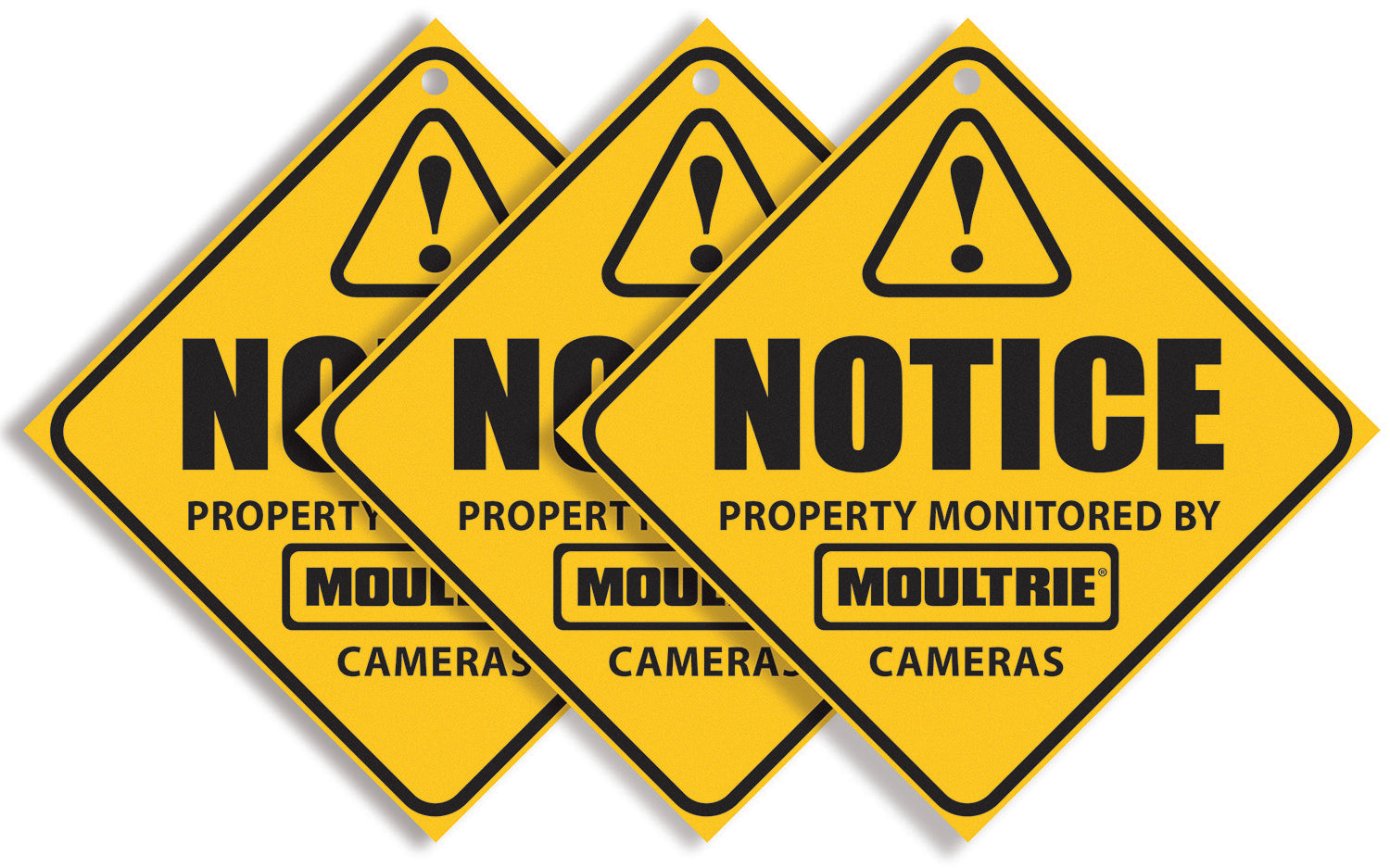 Moultrie MCA13133 Bright Yellow Camera Surveillance Signs 3-Piece Set