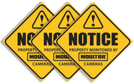 Moultrie MCA13133 Bright Yellow Camera Surveillance Signs 3-Piece Set