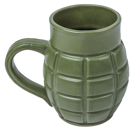 Caliber Gourmet CBGM1043 Green Ceramic Grenade Mug - Fun Gift Idea