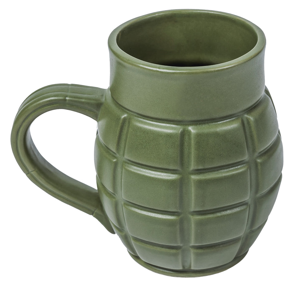 Caliber Gourmet CBGM1043 Green Ceramic Grenade Mug - Fun Gift Idea