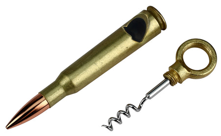 Caliber Gourmet CBG1003 Novelty 50 Cal Cork Screw Brass & Copper Bullet Design
