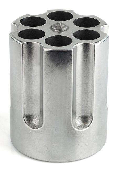 Caliber Gourmet CBG1007 Novelty Revolver Cylinder Pen & Pencil Holder Silver Aluminum