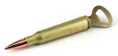 Caliber Gourmet CBG1016 50 Cal Brass & Copper Bullet Design Bottle Opener - Party Gift