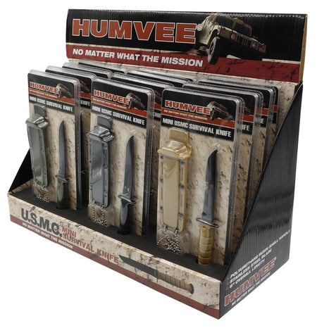 Humvee HMVDBUSMC USMC 3.5" Combat Knife 12-Unit Retail Display Box