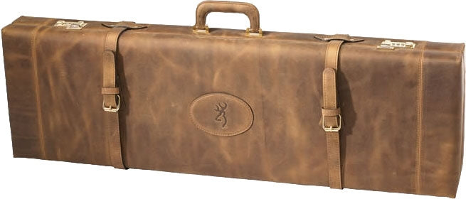 Browning Distressed Brown Leather Luggage Case for O/U Shotguns 34" Max