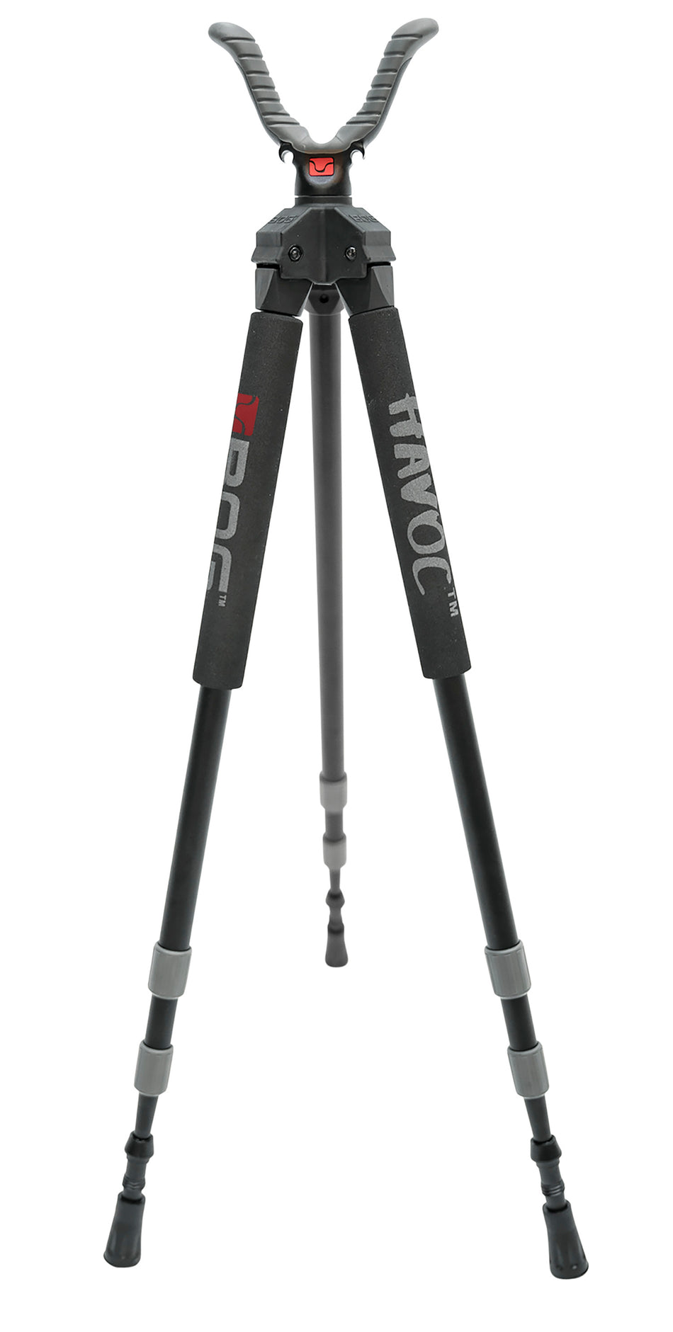 Bog-Pod Havoc Folding Tripod Black Aluminum Foam Grip USR Yoke 360 Pan Adjustable 22 to 50 Inch