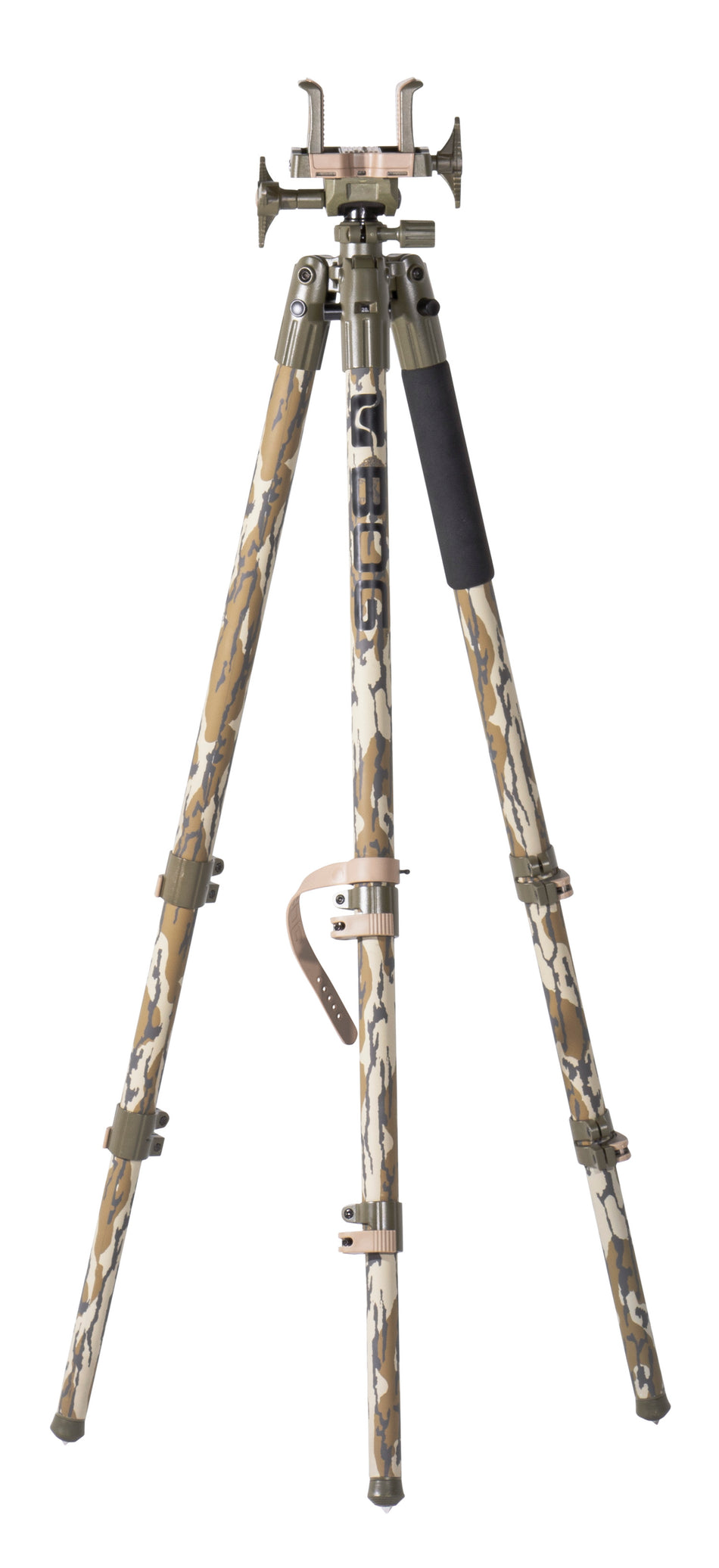 Bog-Pod DeathGrip Mossy Oak Bottomland Aluminum Hunting Tripod 7"-59"