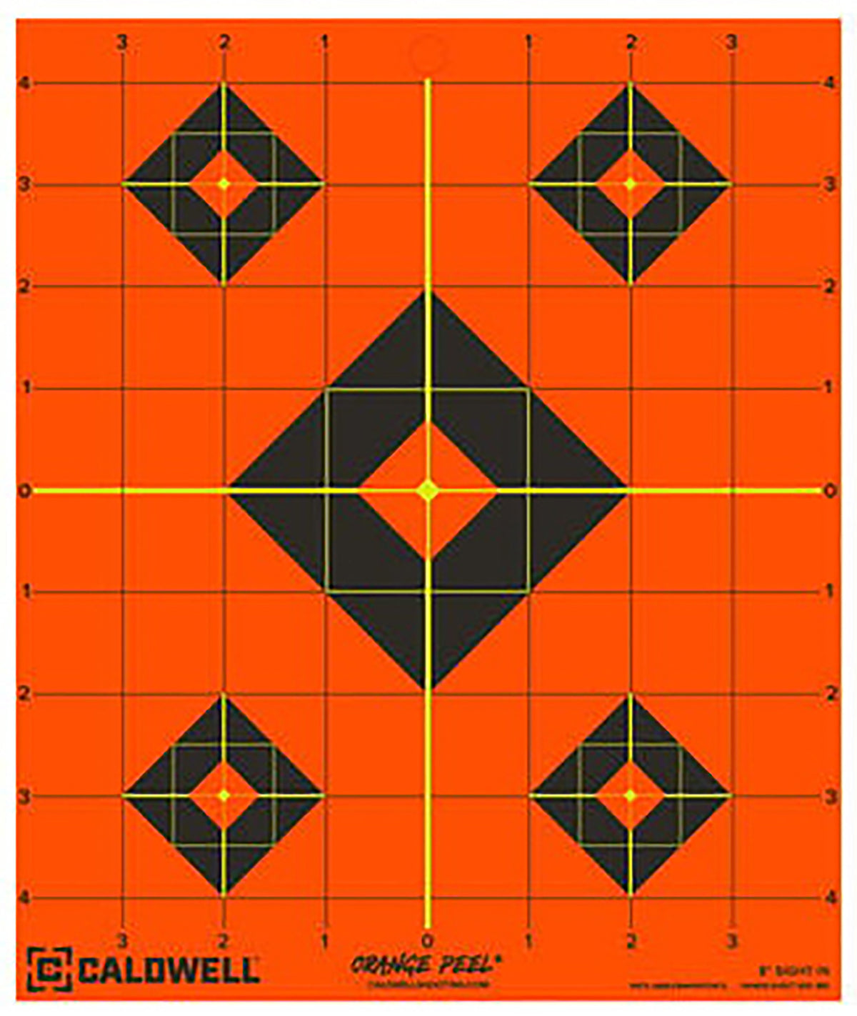Caldwell Orange Peel 8" Diamond Self-Adhesive Reactive Paper Target Black/Orange 25 Per Pack