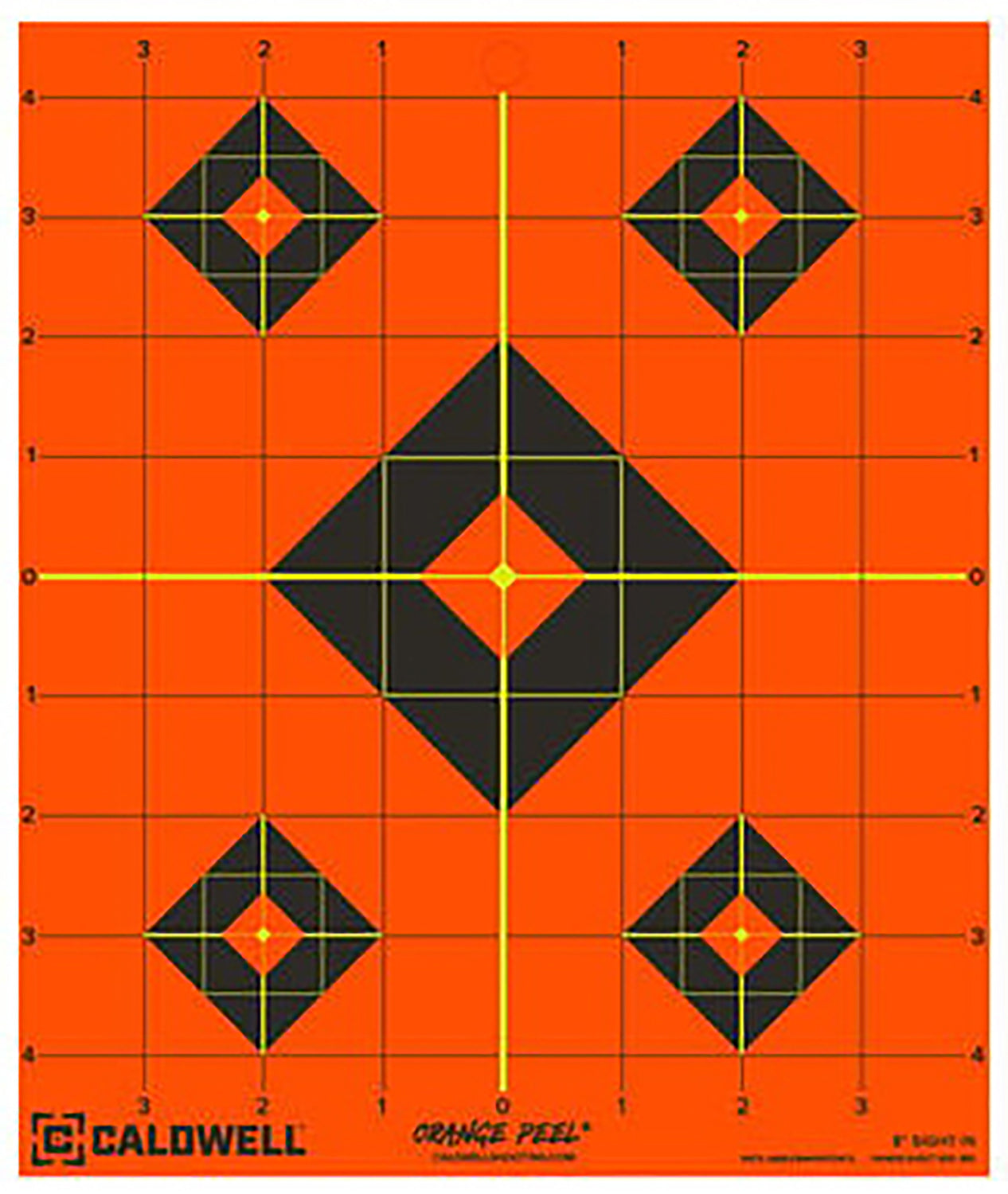 Caldwell Orange Peel 8" Diamond Self-Adhesive Reactive Paper Target Black/Orange 25 Per Pack