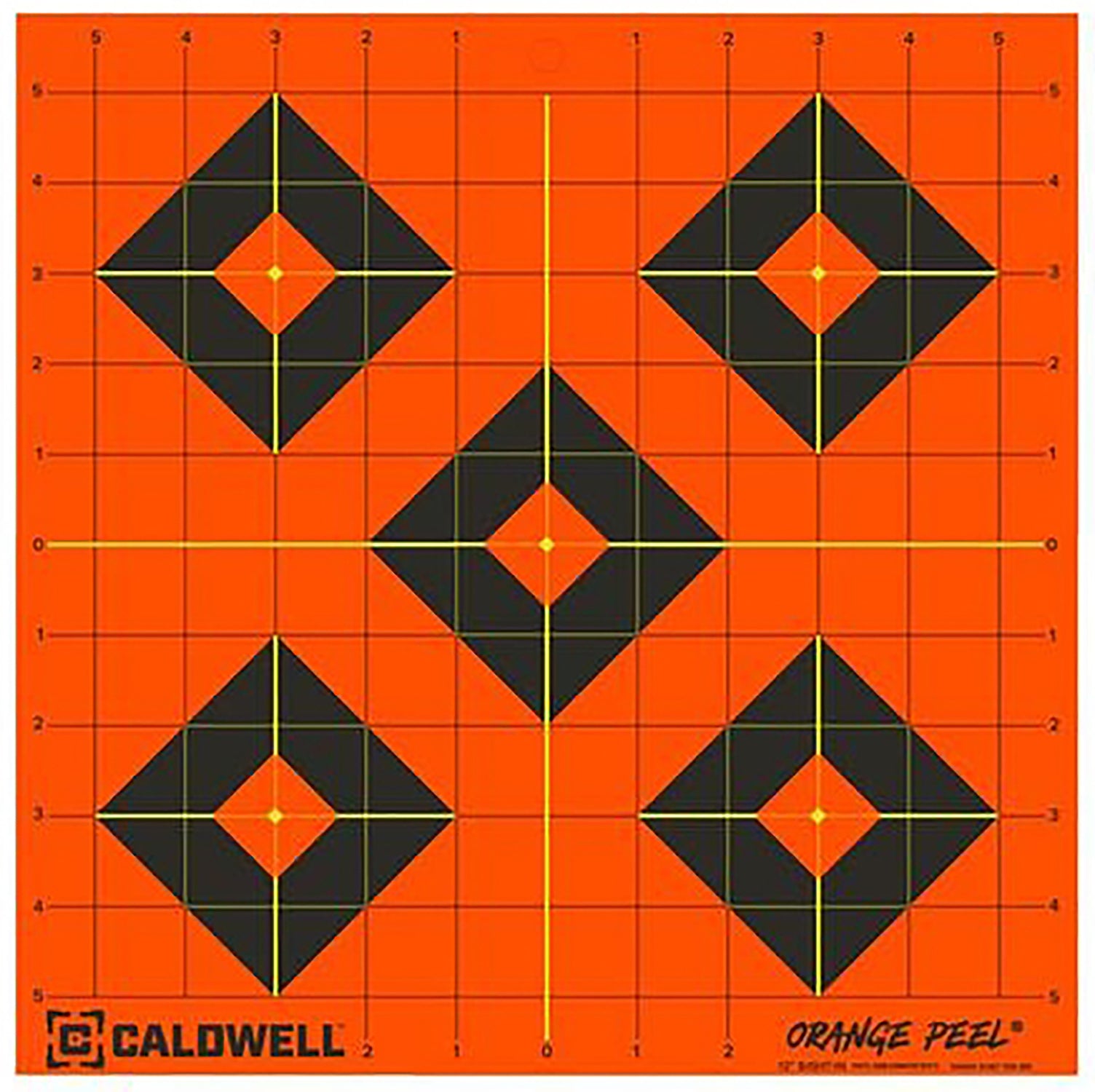 Caldwell Orange Peel 12" Diamond Self-Adhesive Reactive Paper Target Black/Orange 25 Per Pack