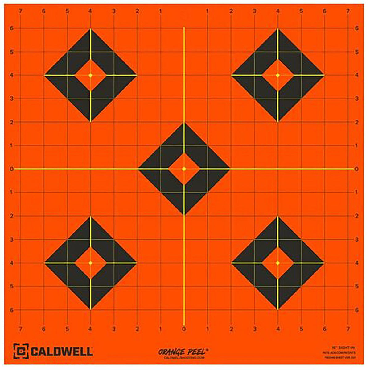 Caldwell Orange Peel 16" Diamond Self-Adhesive Reactive Paper Target Black/Orange 5 Per Pack